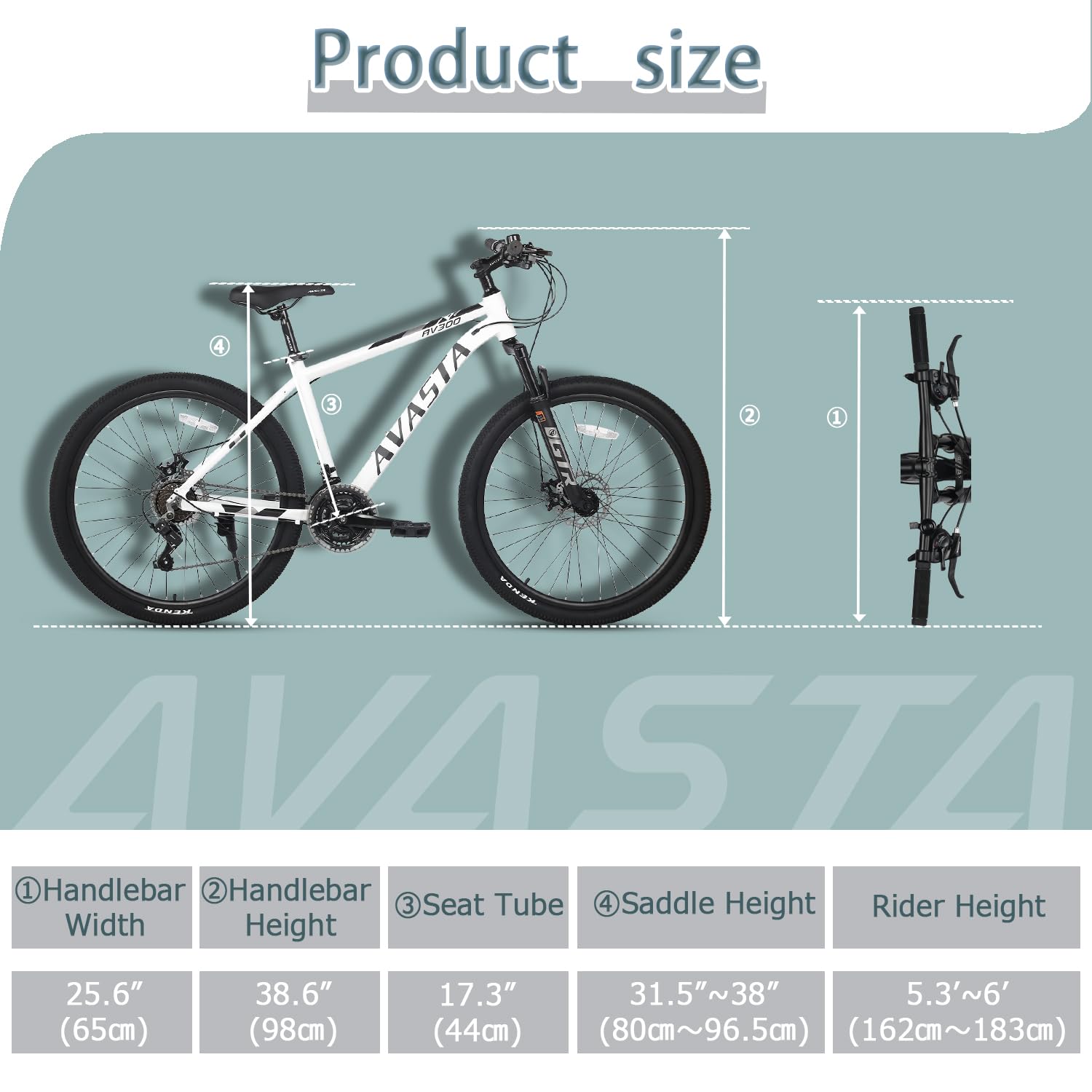 AVASTA AV300 26 27.5 inch Mountain Bike with 21-Speed, Aluminum Frame, Dual Disc Brake, Comfortable Saddle, Multiple Colors - Image 5