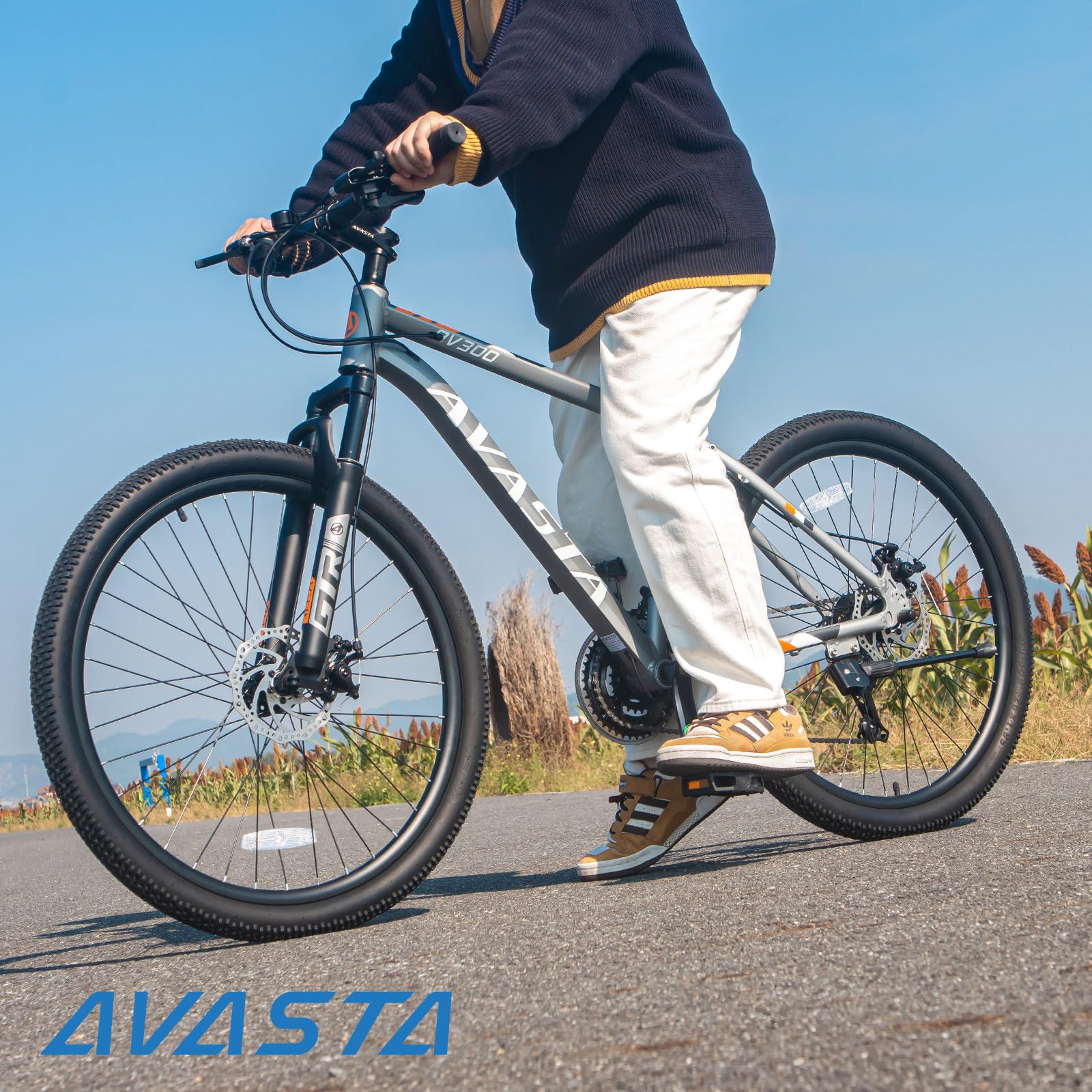 AVASTA AV300 26 27.5 inch Mountain Bike with 21-Speed, Aluminum Frame, Dual Disc Brake, Comfortable Saddle, Multiple Colors - Image 8