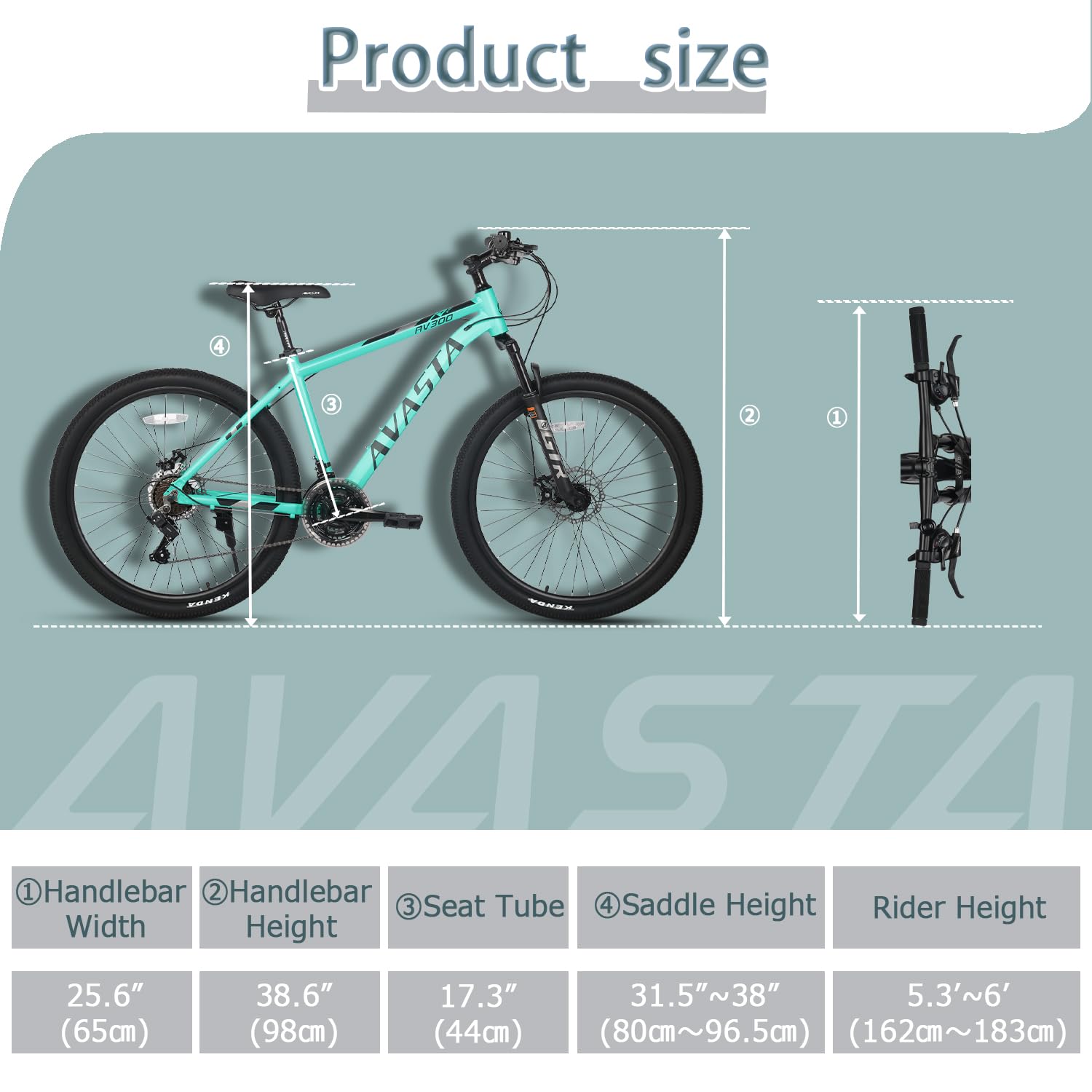 AVASTA AV300 26 27.5 inch Mountain Bike with 21-Speed, Aluminum Frame, Dual Disc Brake, Comfortable Saddle, Multiple Colors - Image 5