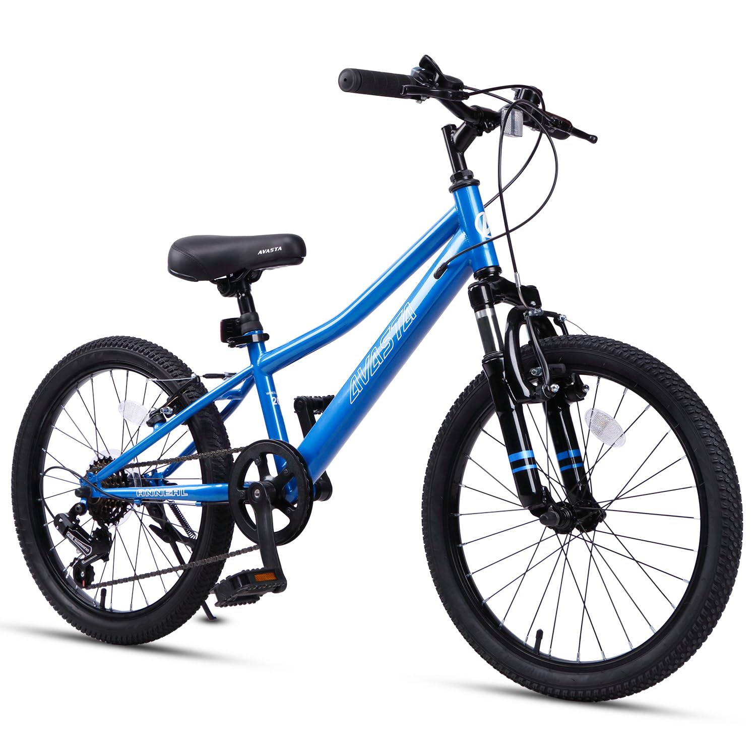 AVASTA Govet 20'' Kids Mountain Bike for 6-12 Years Old Boys Girls with Suspension Fork, 6 Speeds Drivetrain, Multiple Colors