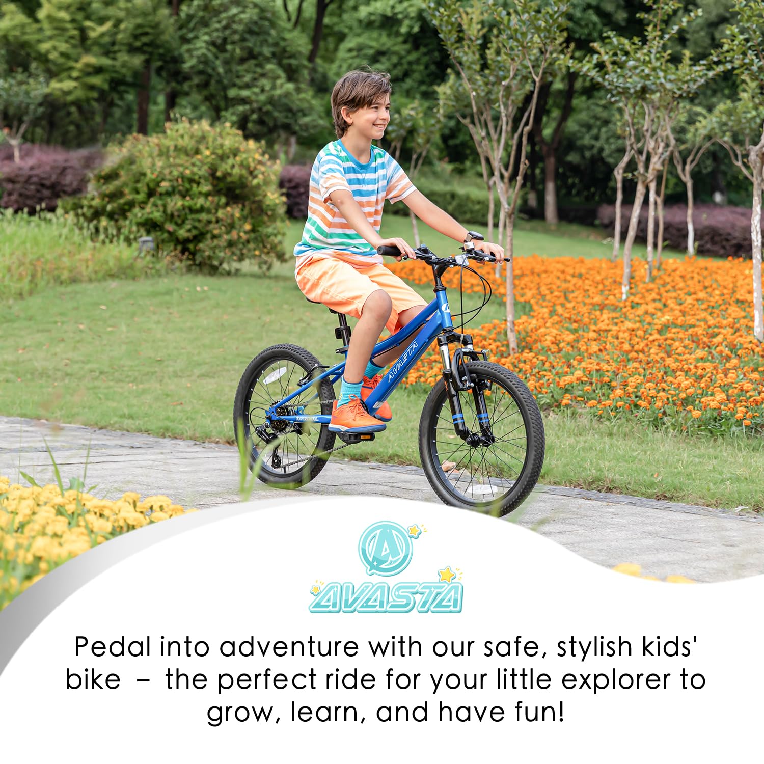AVASTA Govet 20'' Kids Mountain Bike for 6-12 Years Old Boys Girls with Suspension Fork, 6 Speeds Drivetrain, Multiple Colors - Image 6