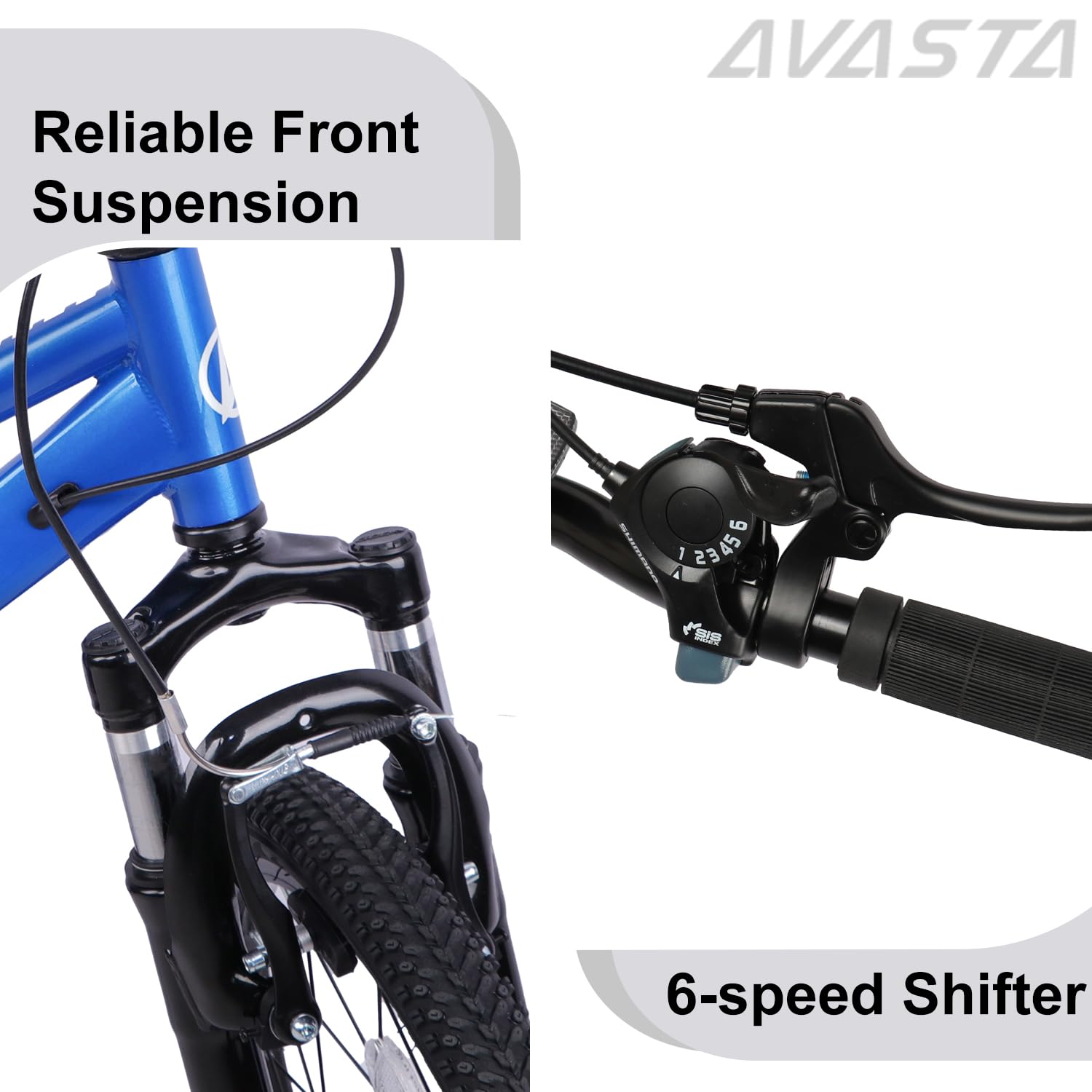 AVASTA Govet 20'' Kids Mountain Bike for 6-12 Years Old Boys Girls with Suspension Fork, 6 Speeds Drivetrain, Multiple Colors - Image 9