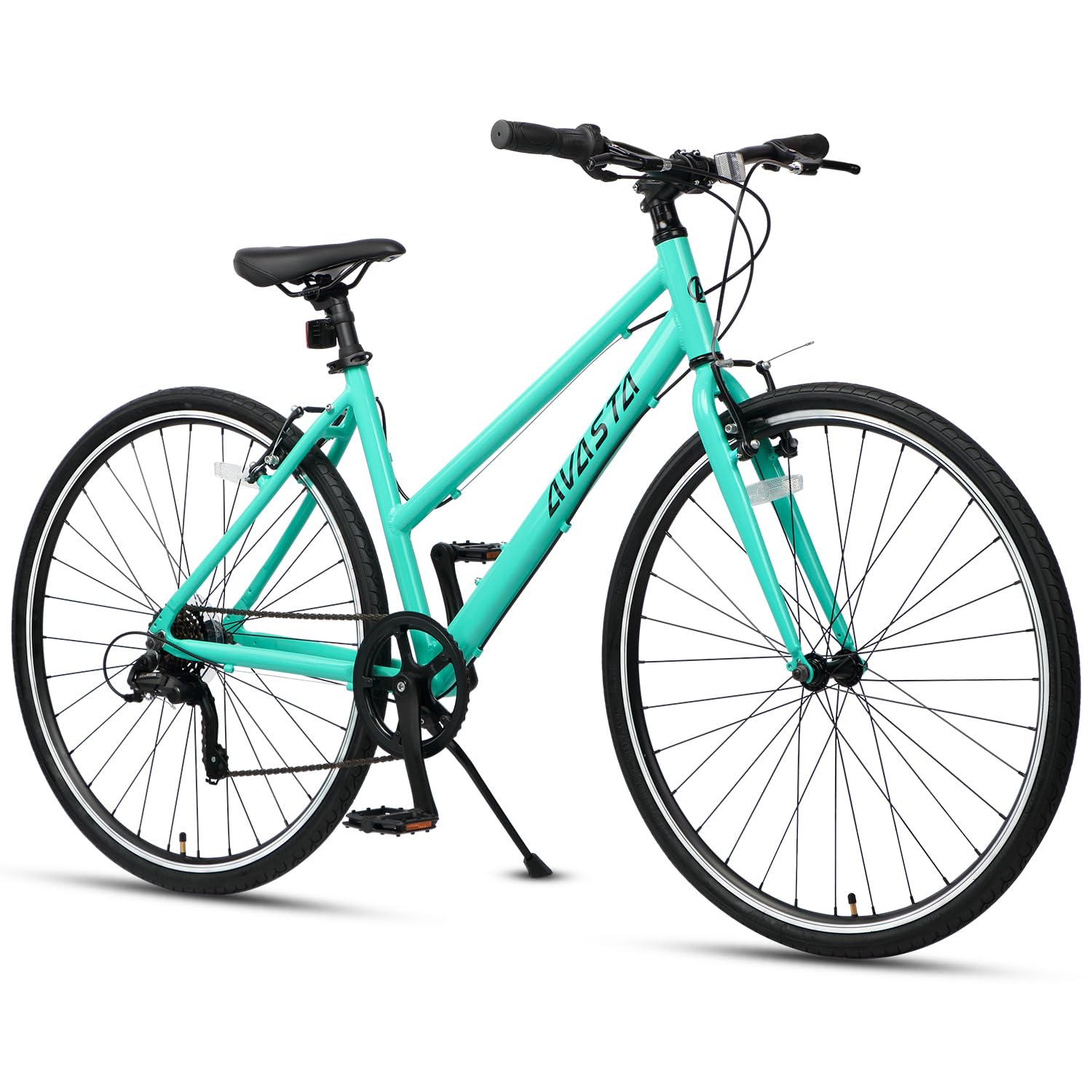 AVASTA Populus 700C Road Bike for Women with Kickstand, 15 17 Inch Lightweight Step Through Aluminum Alloy Frame, 7-Speed Drivetrain, Multiple Colors