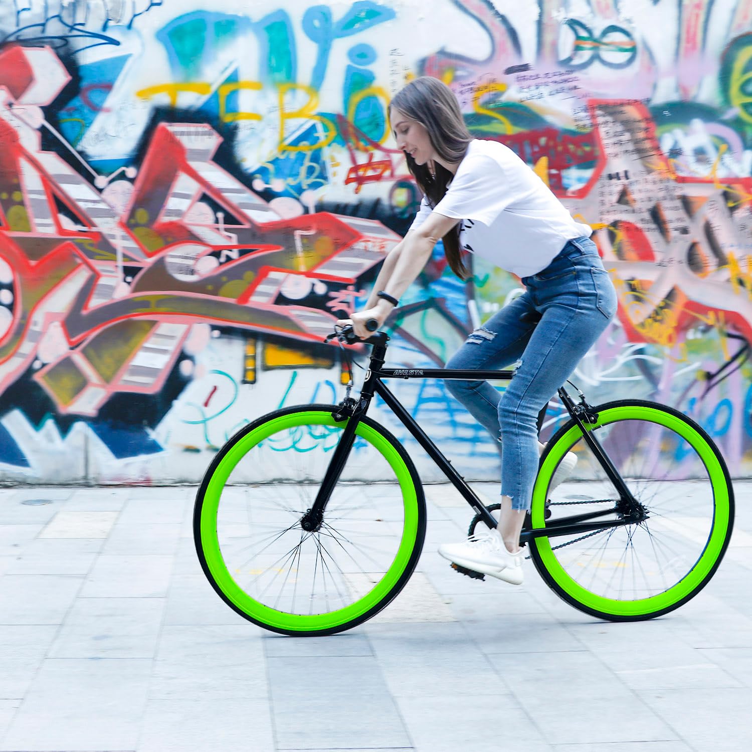 AVASTA Single-Speed Fixed Gear Urban Commuter Fixie Bike Flip Flop Hub Bicycle, Multiple Colors - Image 4