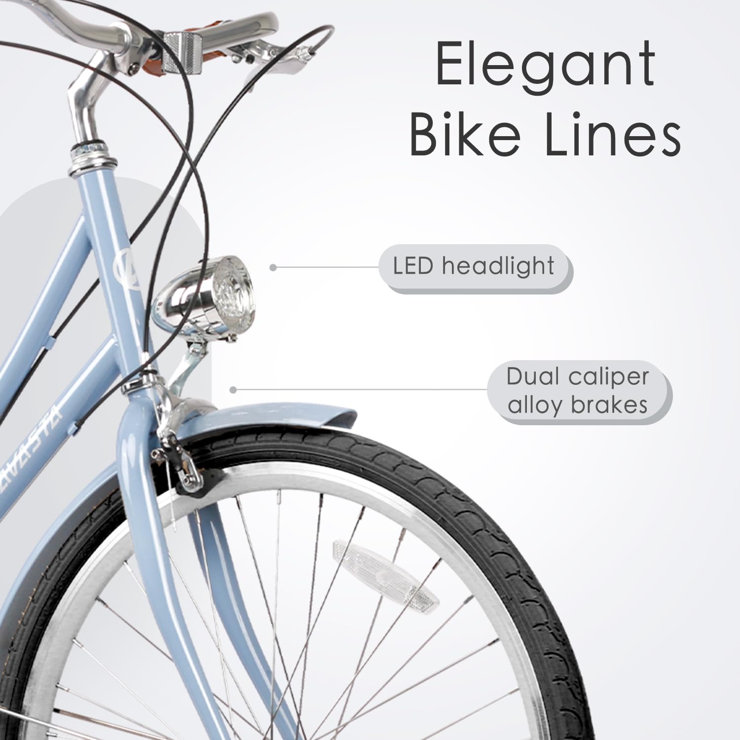 AVASTA Vela Hybrid Bike for Adult Women Female Lightweight Step Through 26 Inch High Tensile Steel Frame City Commuter Comfort Lady Bicycle, 6-Speed, Multiple Colors - Image 3