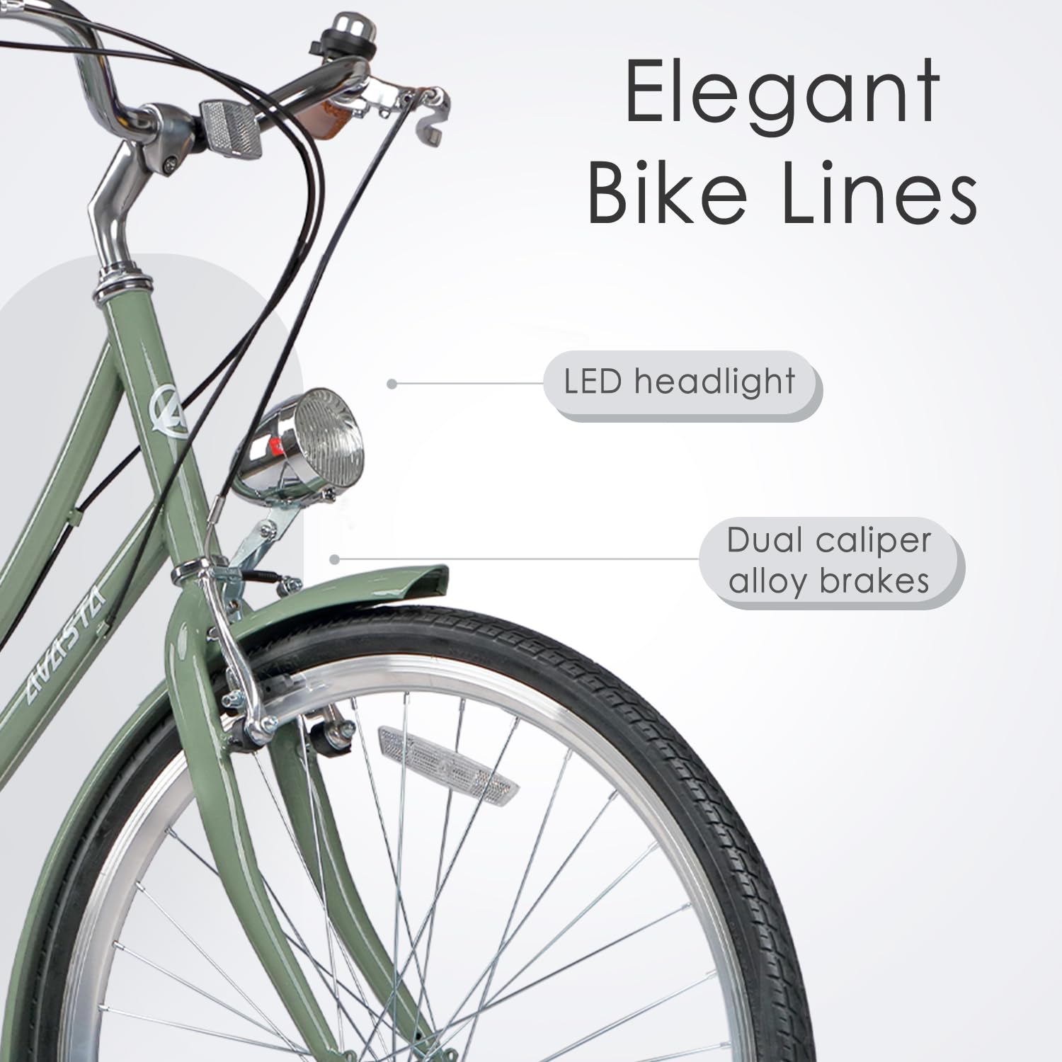AVASTA Vela Hybrid Bike for Adult Women Female Lightweight Step Through 26 Inch High Tensile Steel Frame City Commuter Comfort Lady Bicycle, 6-Speed, Multiple Colors - Image 3