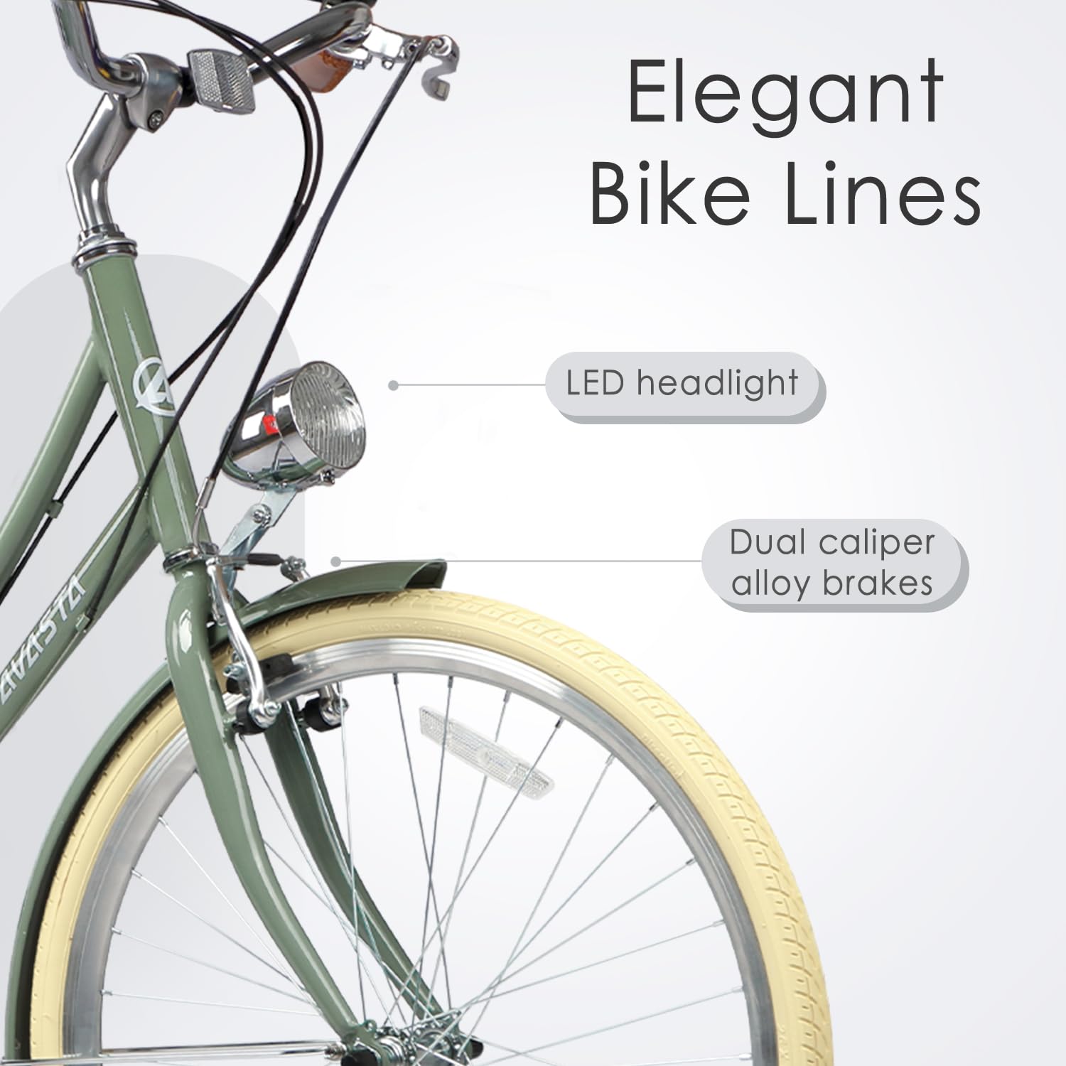 AVASTA Vela Hybrid Bike for Adult Women Female Lightweight Step Through 26 Inch High Tensile Steel Frame City Commuter Comfort Lady Bicycle, 6-Speed, Multiple Colors - Image 3
