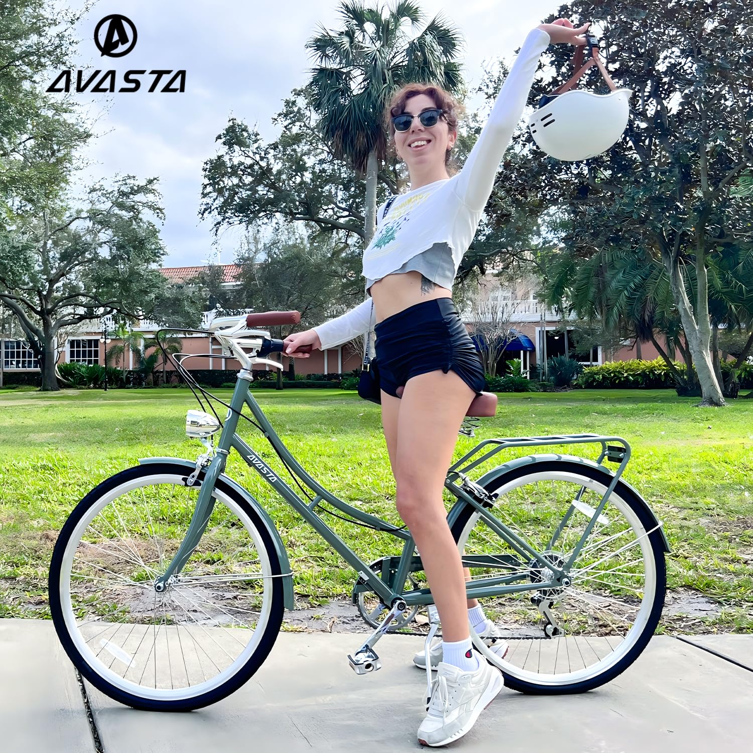 AVASTA Vela Hybrid Bike for Adult Women Female Lightweight Step Through 26 Inch High Tensile Steel Frame City Commuter Comfort Lady Bicycle, 6-Speed, Multiple Colors - Image 8