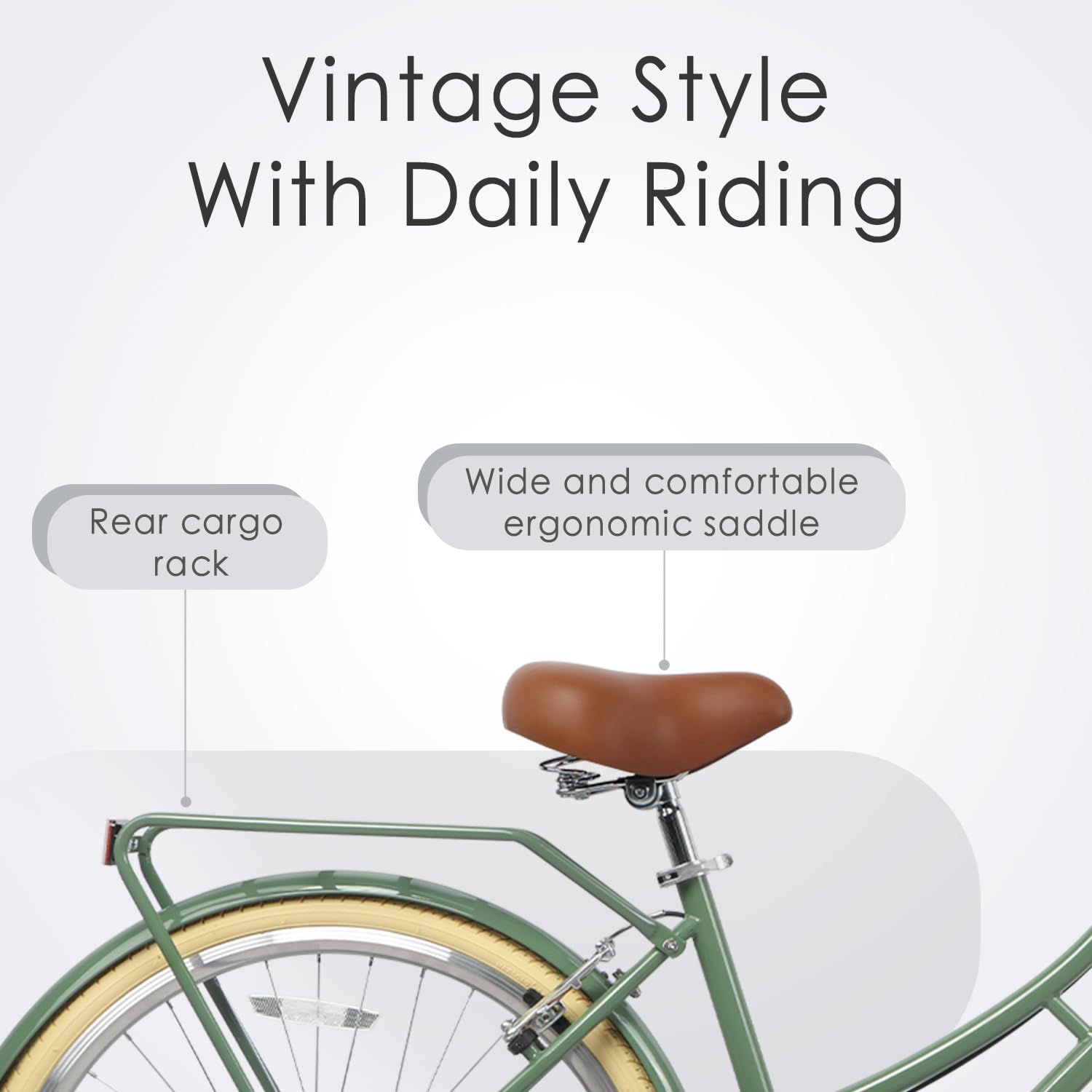 AVASTA Vela Hybrid Bike for Adult Women Female Lightweight Step Through 26 Inch High Tensile Steel Frame City Commuter Comfort Lady Bicycle, 6-Speed, Multiple Colors - Image 3