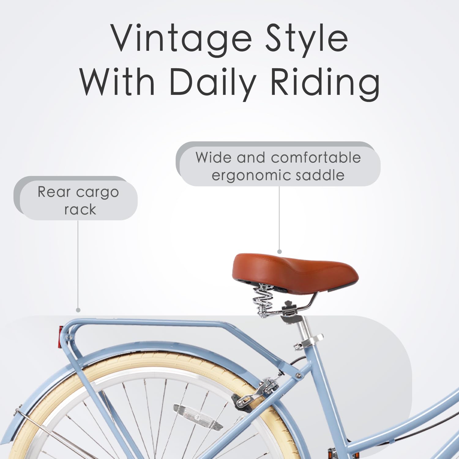 AVASTA Vela Hybrid Bike for Adult Women Female Lightweight Step Through 26 Inch High Tensile Steel Frame City Commuter Comfort Lady Bicycle, 6-Speed, Multiple Colors - Image 3